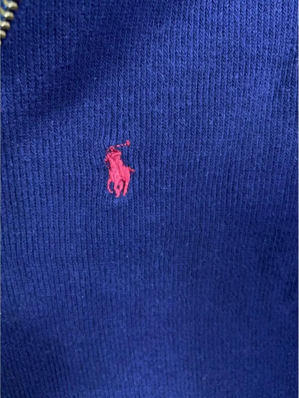 Polo Ralph Lauren Baby Sweater Blue 1/4 Zip Pullover Long Sleeve Ribbed Sz 6